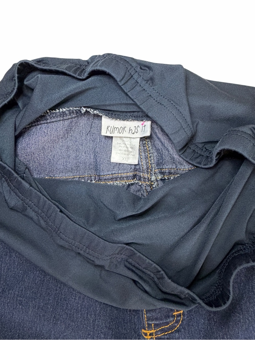 Maternity Dark Blue Capri Length Jeans with Stretch Panel - Picture 5 of 5
